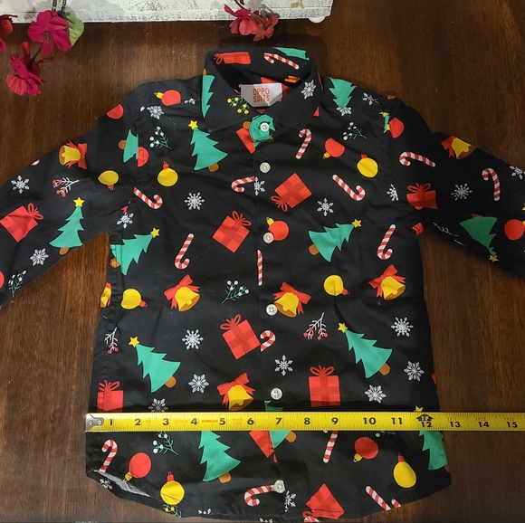 Opposuits- Boy's Christmas Tailored Fit LS Button Down Shirt, Sz 6 Years Old - Picture 8 of 9